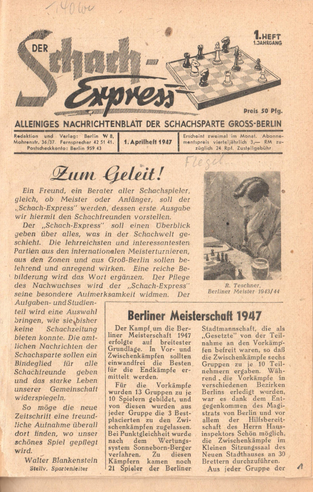 Schach Express 1947 Nr1